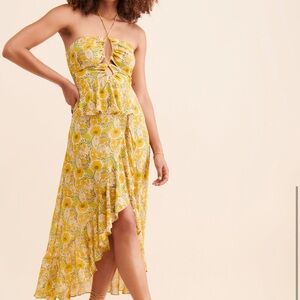 ASTR Vivee Floral Dress | Halter Dress | Medium | Floral | High Low